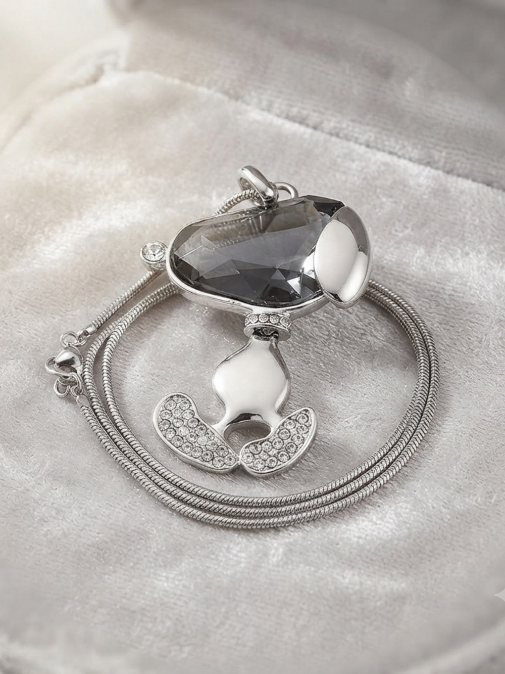 Snoopy Crystal Pendant Necklace